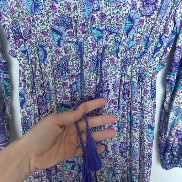 Bohemian Chic Style Floral Maxi Dress Size XS NWOT - Picture 10 of 15